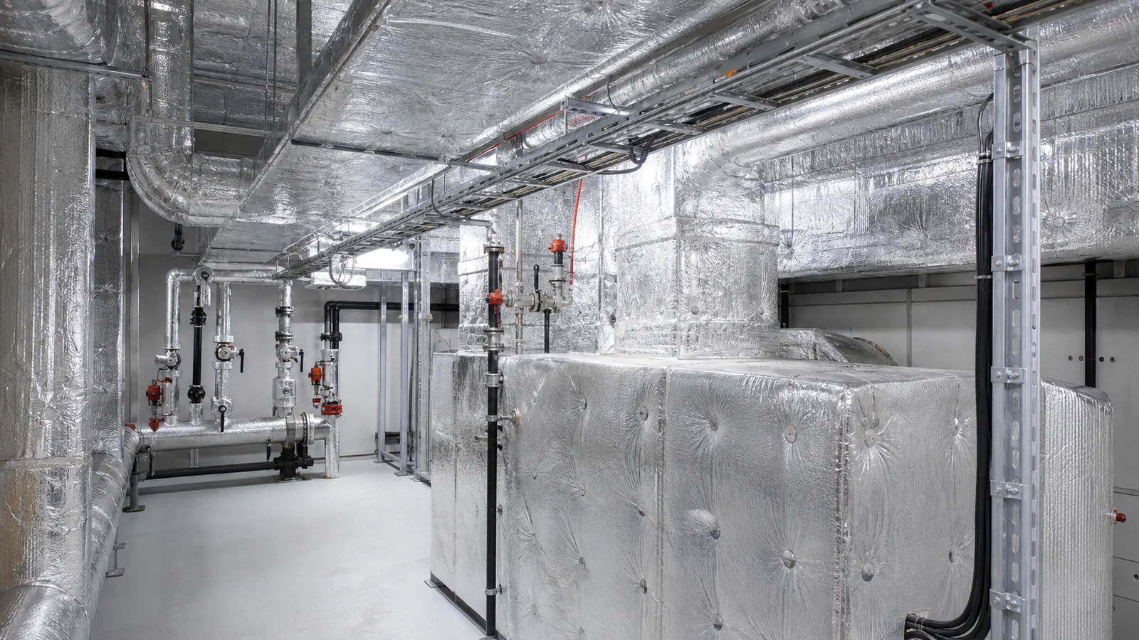 Equipment duct and plant room insulation estimation example